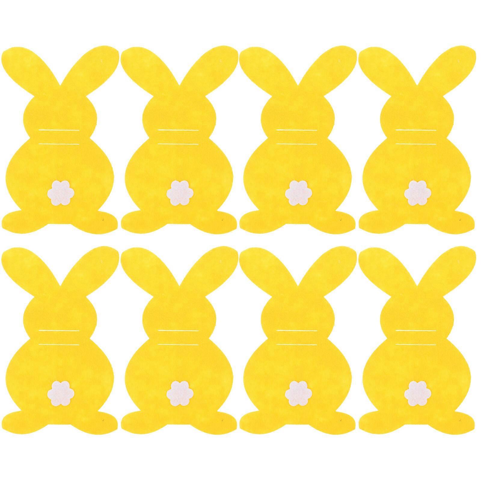 8pcs Silverware Sleeve Easter Party Silverware Bag Cutlery Holder Flatware Rabbit Shaped Pocket
