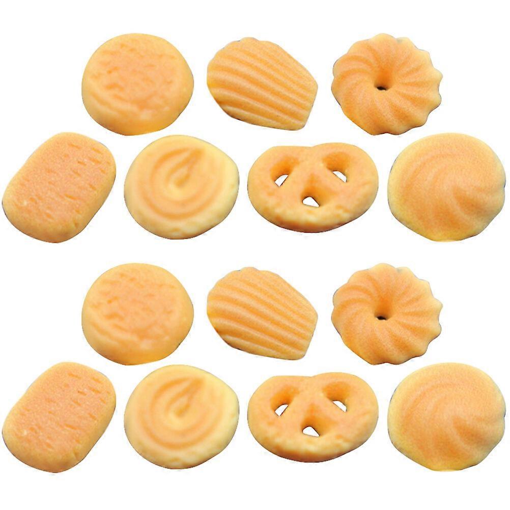 14ks Mini modely cookies Drobné sušienky Dekory Mini domček predstierať jedlo Rekvizity DIY cookies Dekory