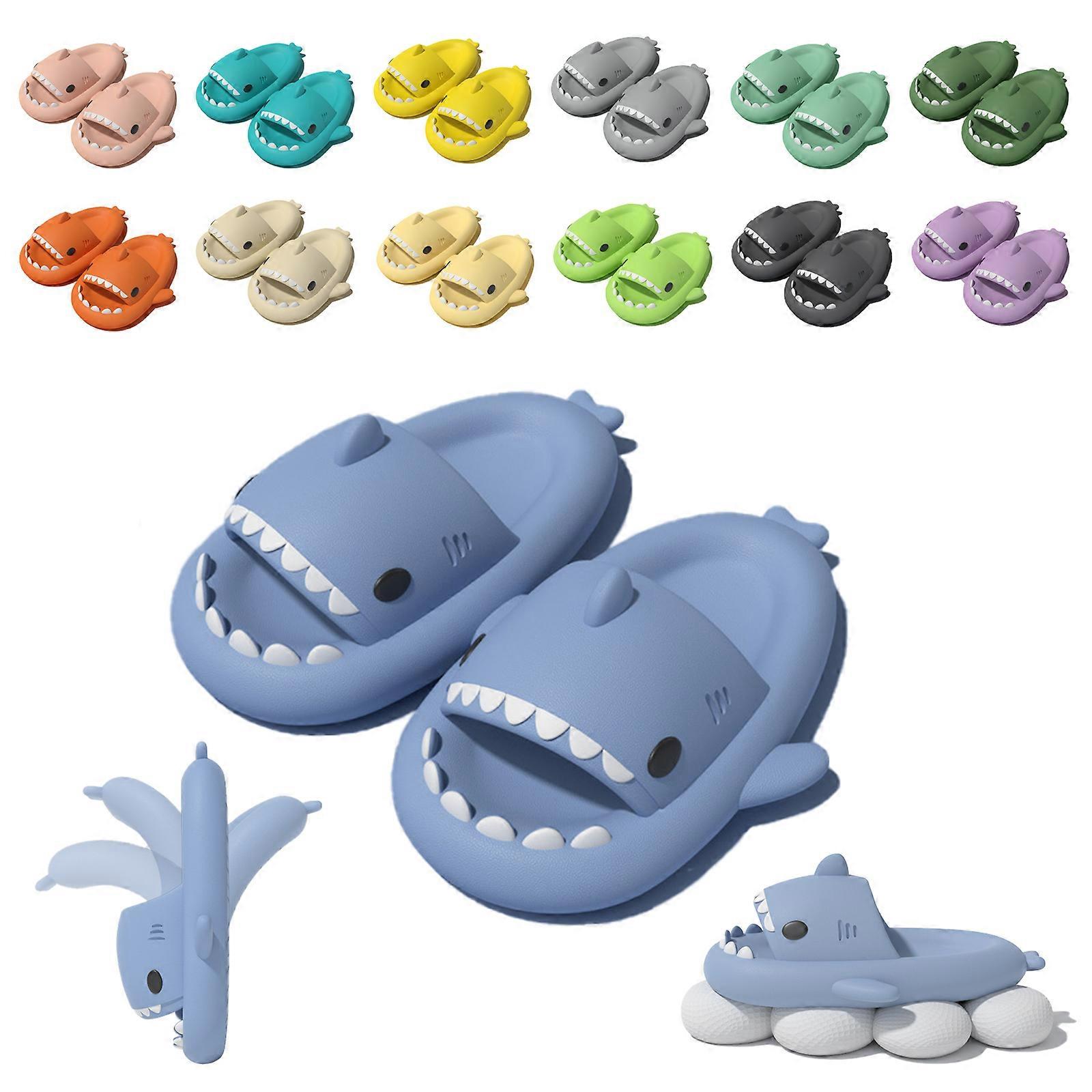 New Cute Shark-themed Slippers and Slides - Unisex Cartoon Cloud Shark Design with Non-Slip Soles for Kids