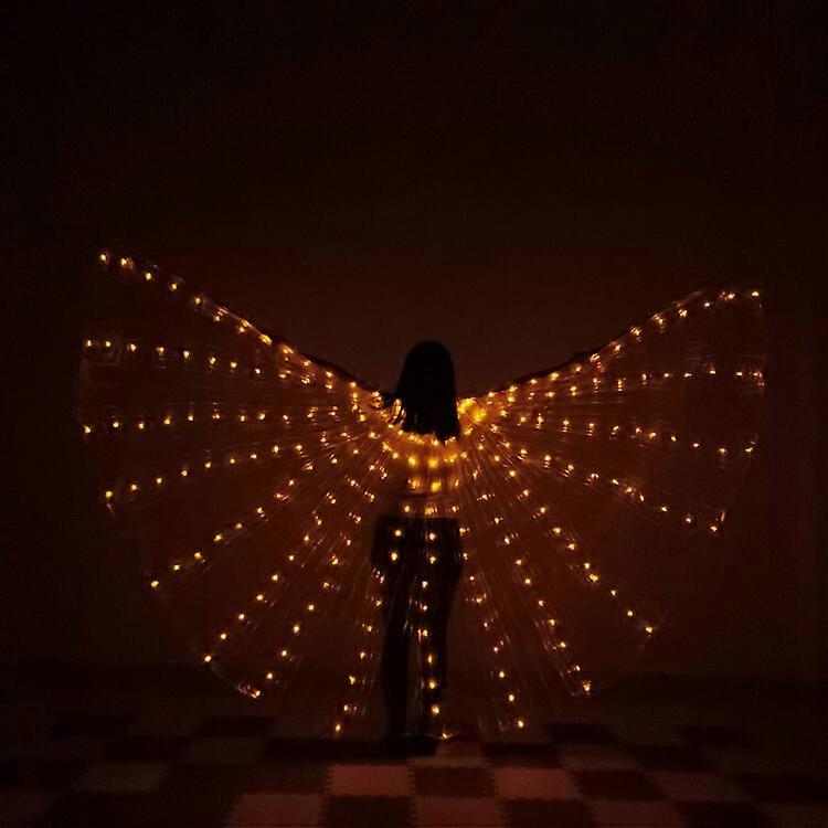 Belly Dance Wings Girls Colorful Butterfly Wings with Telescopic Stick