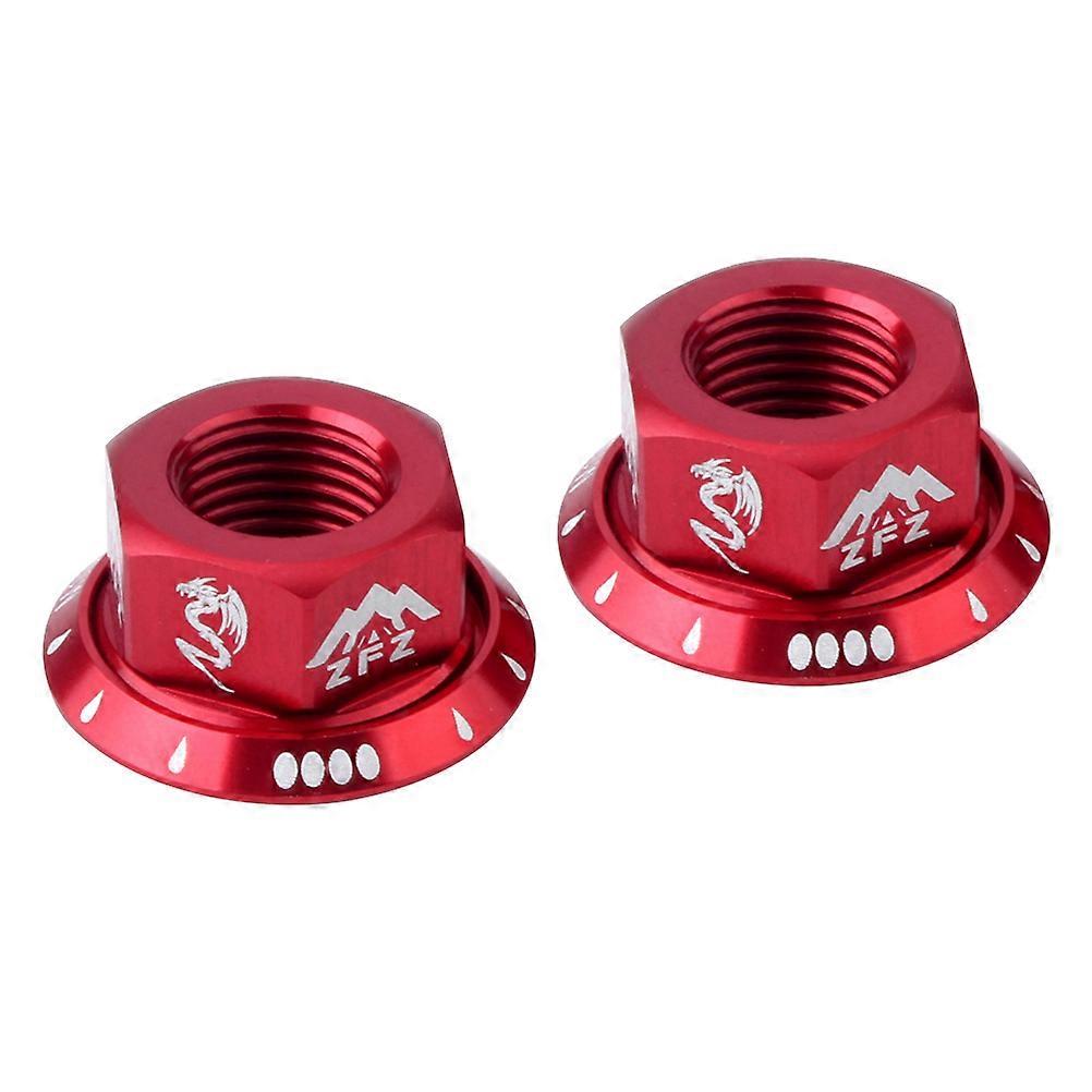 2PCS M10 Aluminum Alloy Folding Fixed Gear Drum Nut(Red)