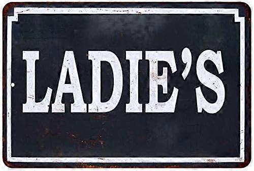 Ladie's Toalettskylt Vintage Retro Reproduktion 8 x 12 matt finish metall 108120067040