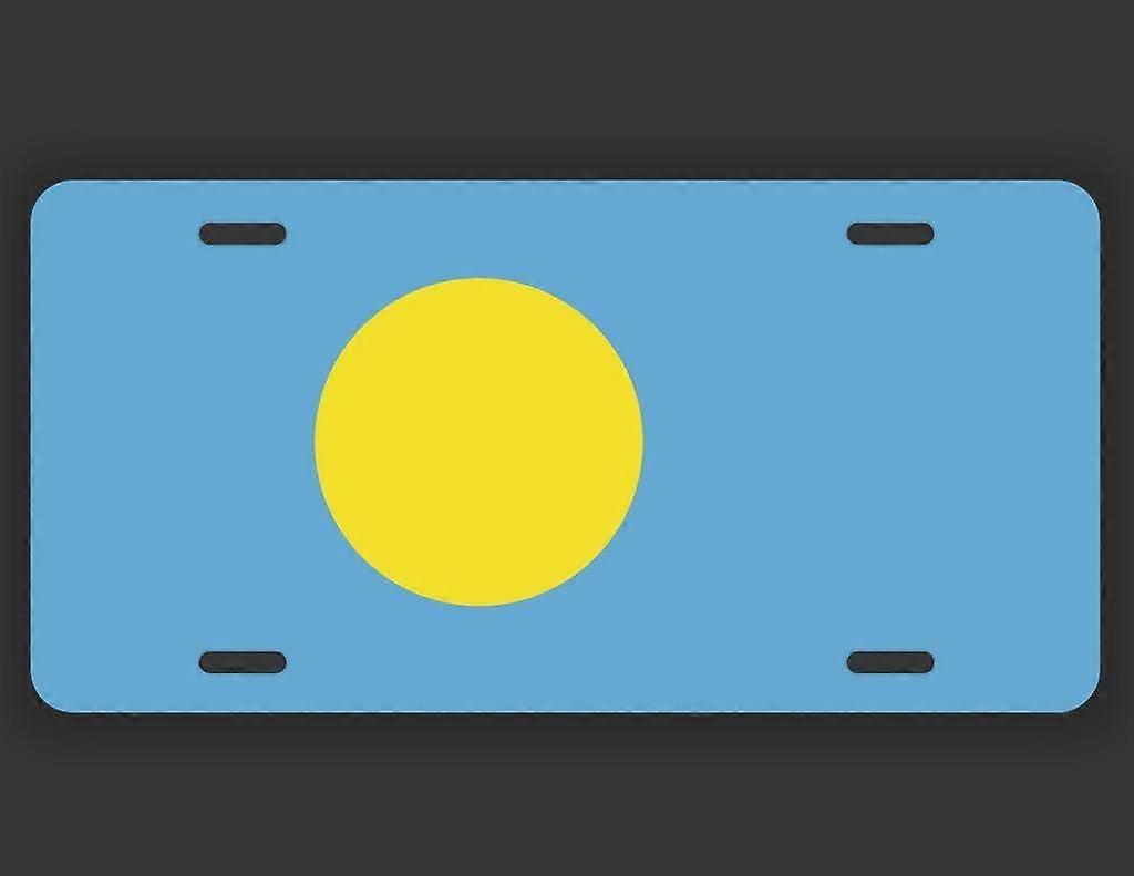 Placa de Licença com Bandeira de Palau Vaidade Metal | Metal impresso UV | 6 polegadas por 12 polegadas | Carro Caminhão RV Trailer Wall Shop Man Cave | VLP270