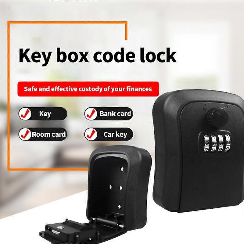 Key Lock Box Wall Mounted Key Safe Box Weatherproof 4 Digit Combination Key Storage Lock Box Indoor Outdoor