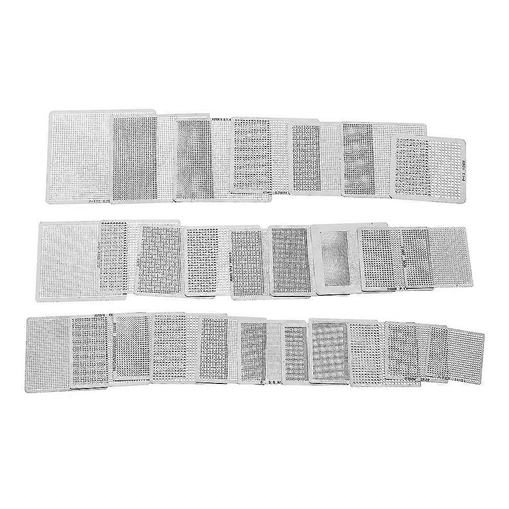 27pcs/set Universal Stencils Direct Heating Stencils Bga Reballing Kit Tools For Chip Rework Repair For Notebooks Desktops
