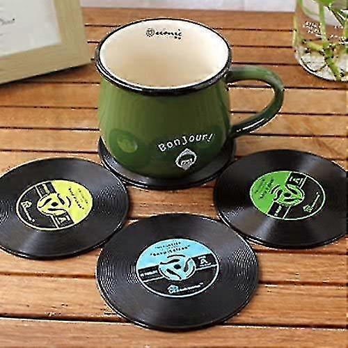 4x Retro Cd Coasters, Vinyl, Coffee, Beverage, Bowls