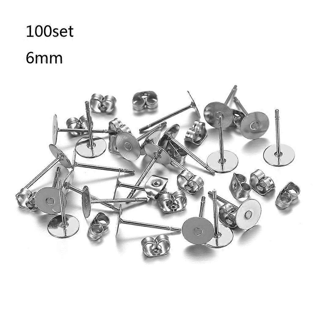 Stainless Steel Flat Pads Earring Backs Replacements for Studs Locking Set