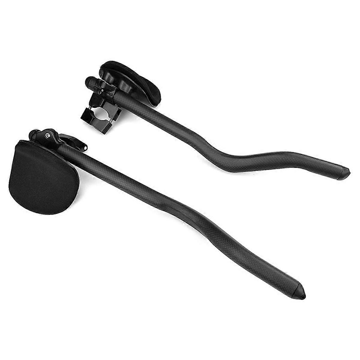1Pair 30 Bicycle Rest Handlebar Carbon Fiber Auxiliary Rest Handlebar for Flat Handle Bar Cycling Accessories 3K Glossy