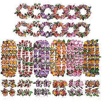 36x/set Hawaiian Leis Tropical Necklaces Bracelets Beach Party Favor Decorations TW