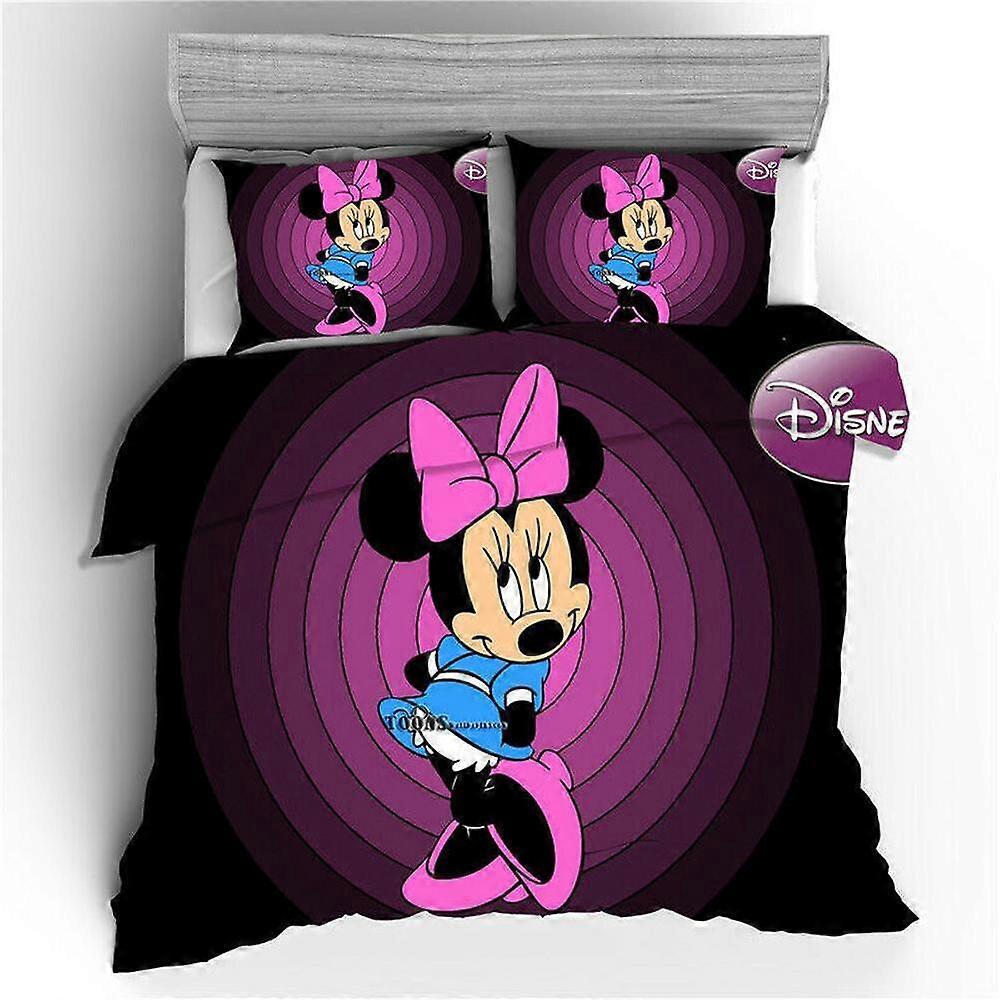v534 Bed Sheets Mickey and Purple Minnie Mouse Collection  Duvet Cover Set  Bedspread Bed Sheets IU534
