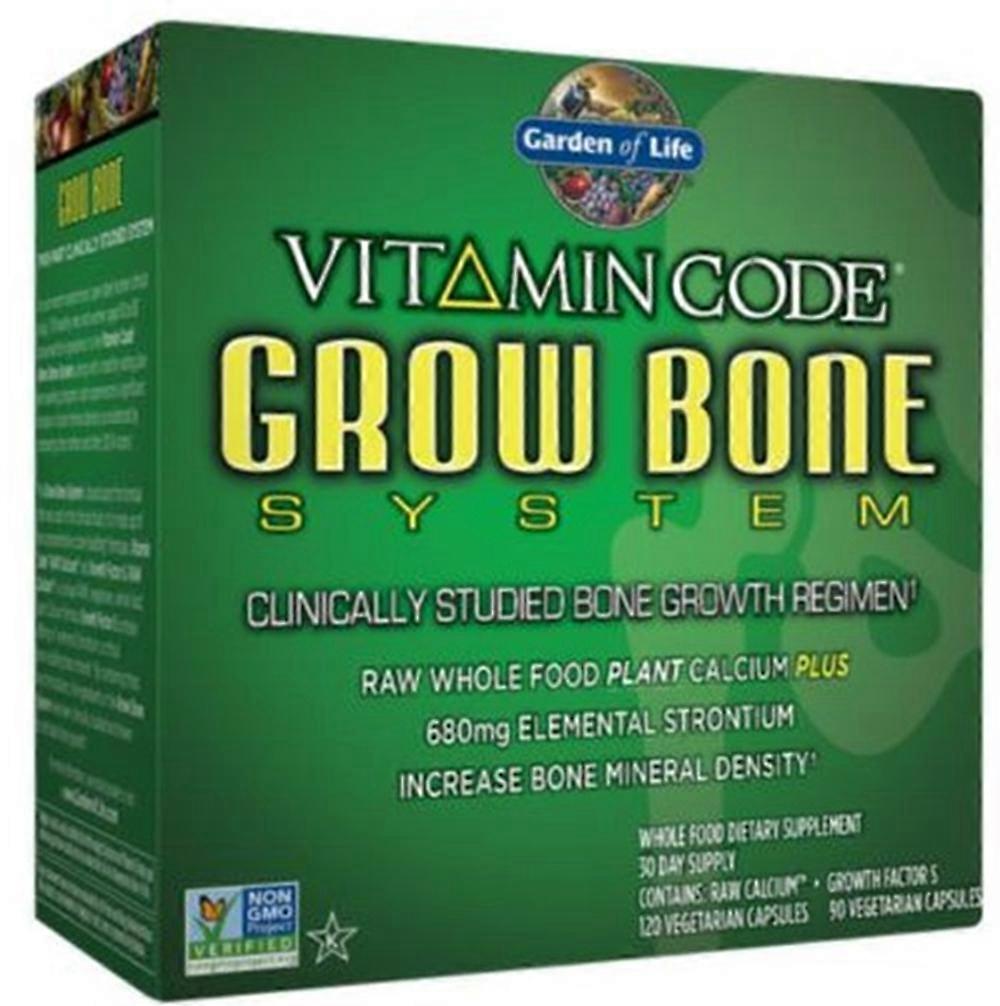 Vitamin Code Grow Bone - Plant Calcium & Strontium (120 Capsules, 30-Day Supply)