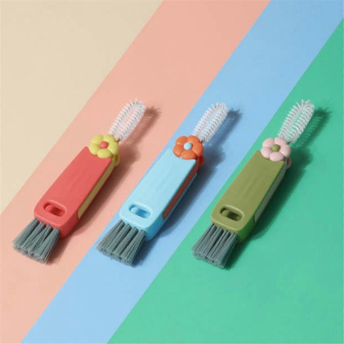 Brosse de nettoyage multifonction 3 en 1 pour couvercle de tasse Petal