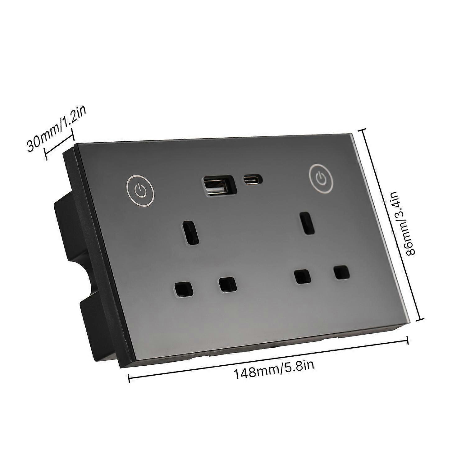 WiFi Touch Light Switch Smart Socket Flameproof Glass Panel Power Failure Memory APP and Voice Remot