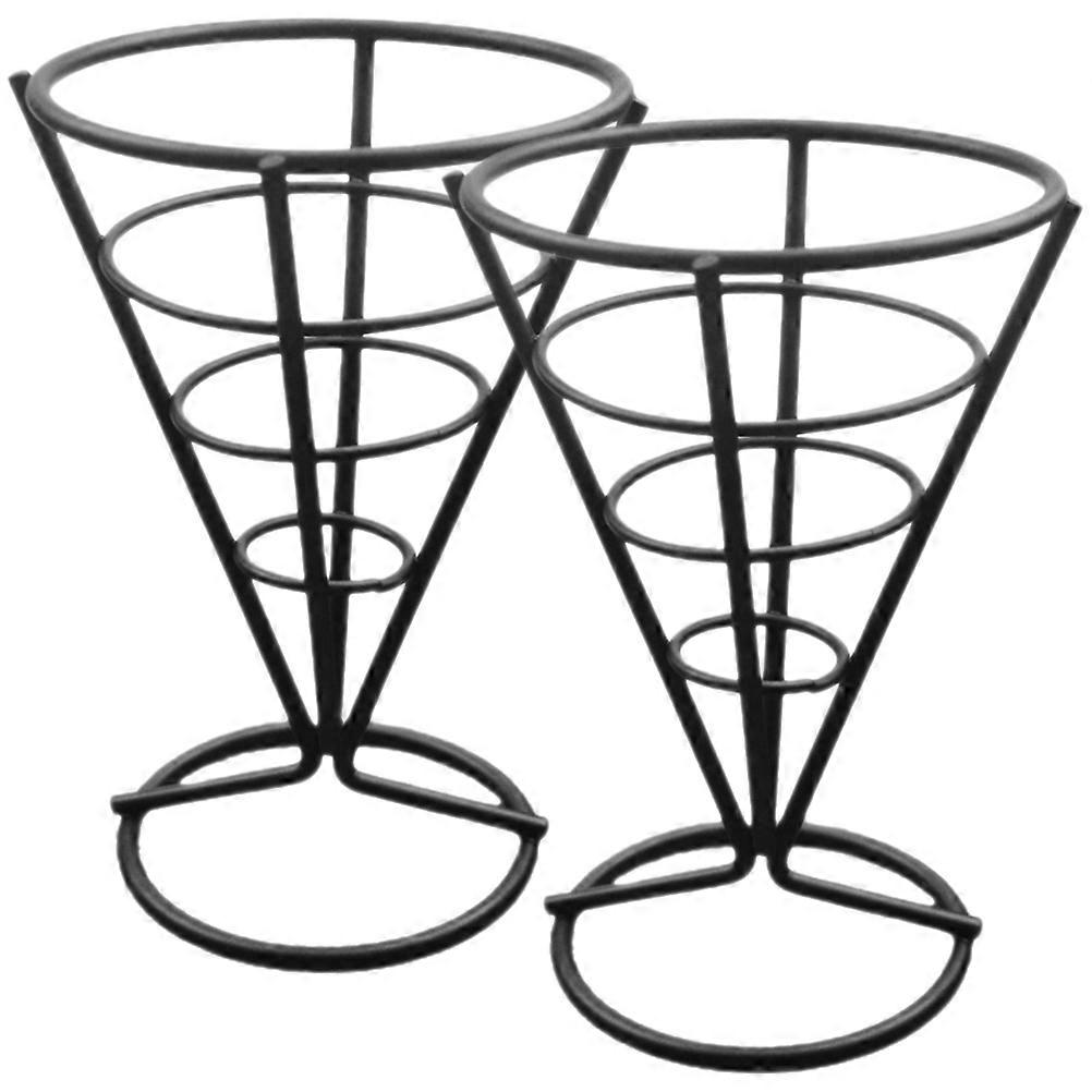 2pcs French Fries Stands Cone Basket Fry Holders Snack Fried Chicken Display Racks