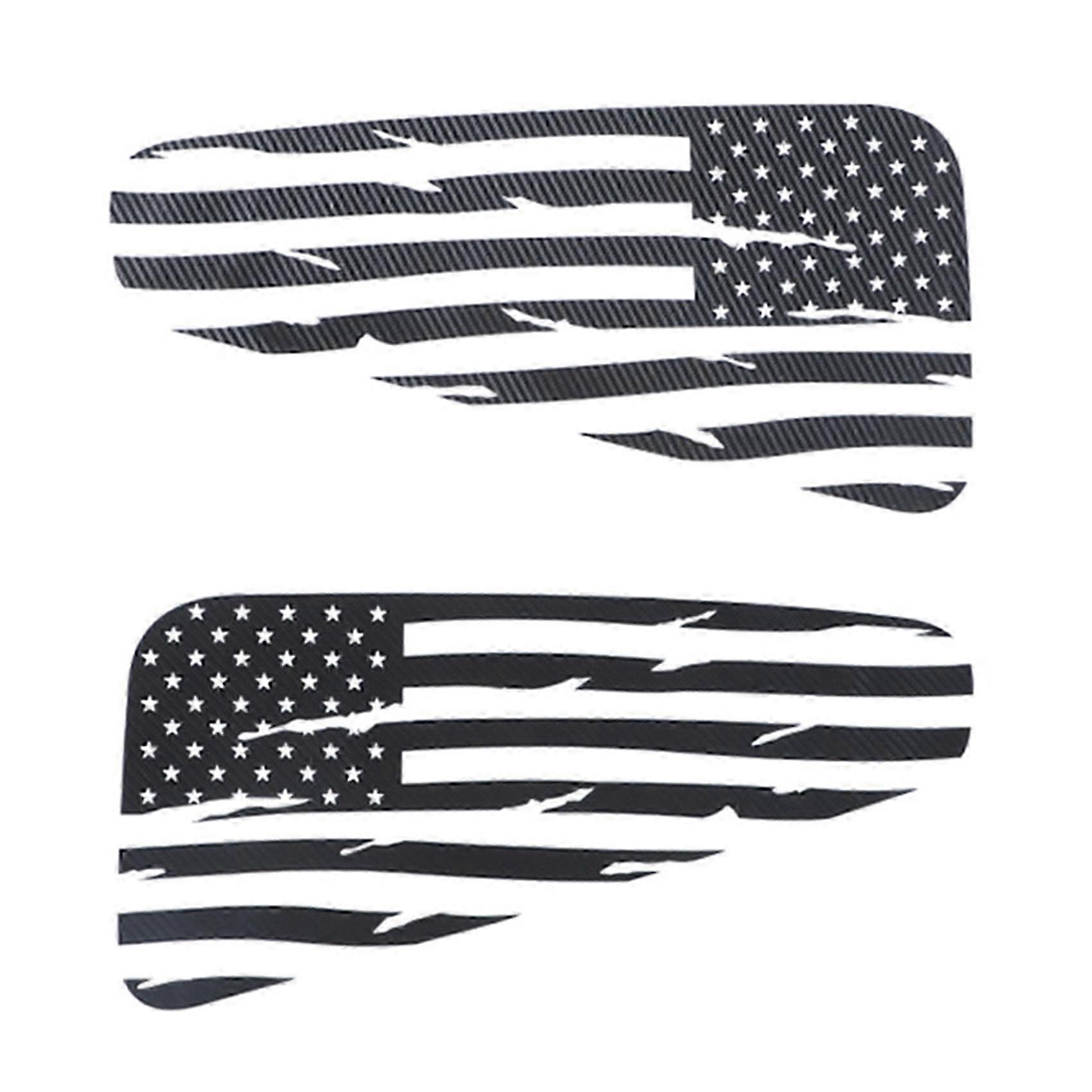 Window Decal Rear Window Distressed Flag Sticker Rear Triangle Window Cover Trim For 2008-2014