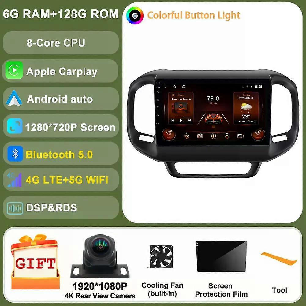 For Fiat Toro 2017 - 2020 Car Intelligent System Android Auto Radio 2 Din Multimedia Auto Radio Gps Carplay Screen Stereo