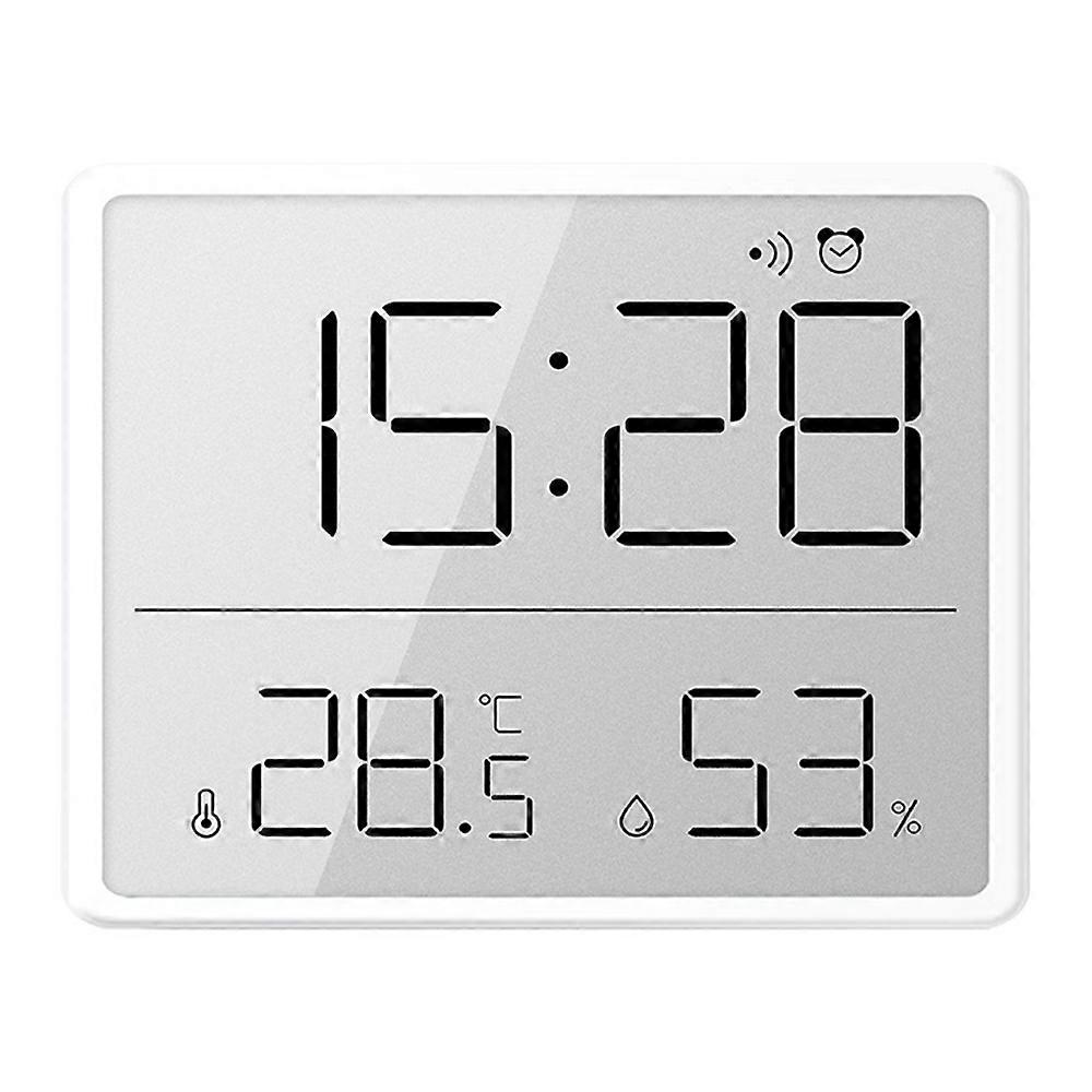 Type B Digital Alarm Clock LCD Electric Clock with Calendar Temperature and Humidity for Living