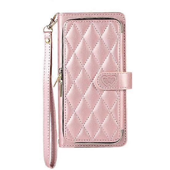 Stylish Wallet Case With For Zipper Pocket Stand Lanyard Phone Card Protector Cover Iphone 15/15 Plus/15