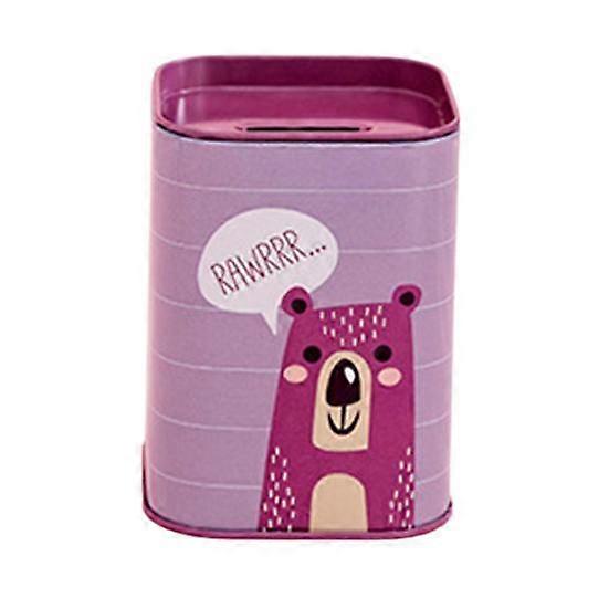 Animal Pattern Money Box Rectangle Iron Decorative Saving Bank for Home