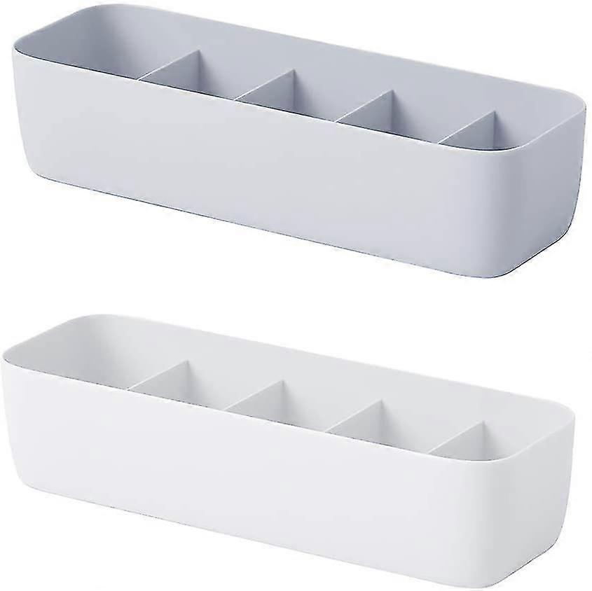 2 Pieces Drawer Organizer For Underwear, Plastic Underwear Organizer, Pp Plastic Stackable Drawer Organizers For Bra, Sock, Tie, Scarf (2 Colors)