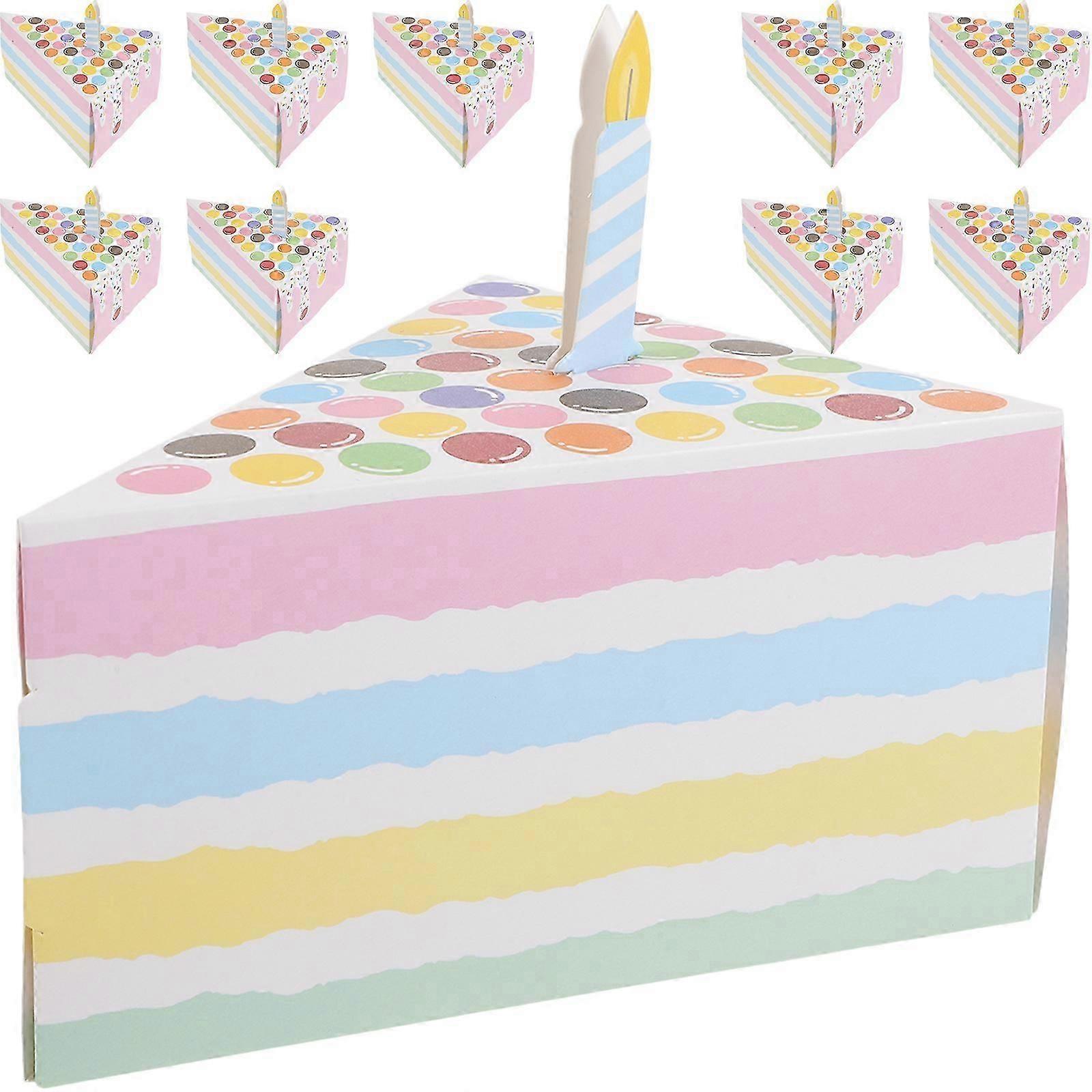 10pcs Pastry Cookie Biscuits Boxes Triangular Cake Shape Candy Packing Boxes