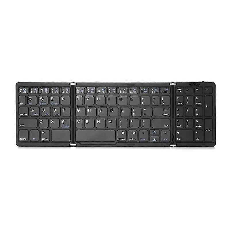 Portable Mini Three Folding Bluetooth Keyboard Wireless Foldable Keypad For iOS Android Windows ipad Tablet With Numeric Keypad