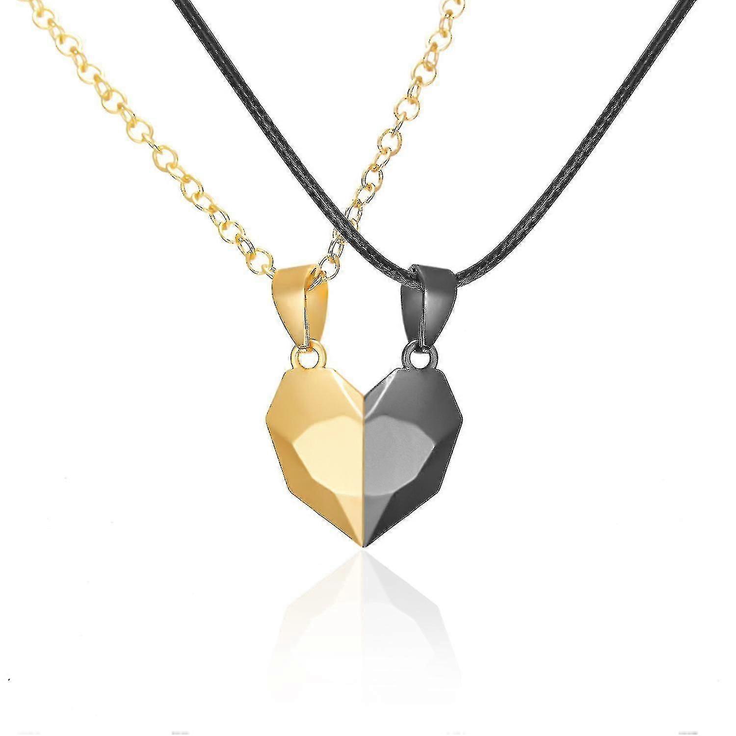 Collier pendentif deux âmes un cœur pendentif collier aimanté couple deux ensemble