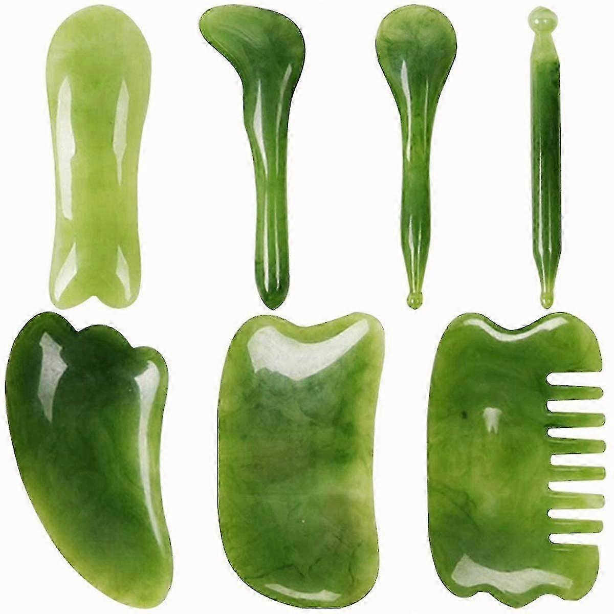 Gua Sha Scraper, Natural Jade Stone Slimming Massager For Spa