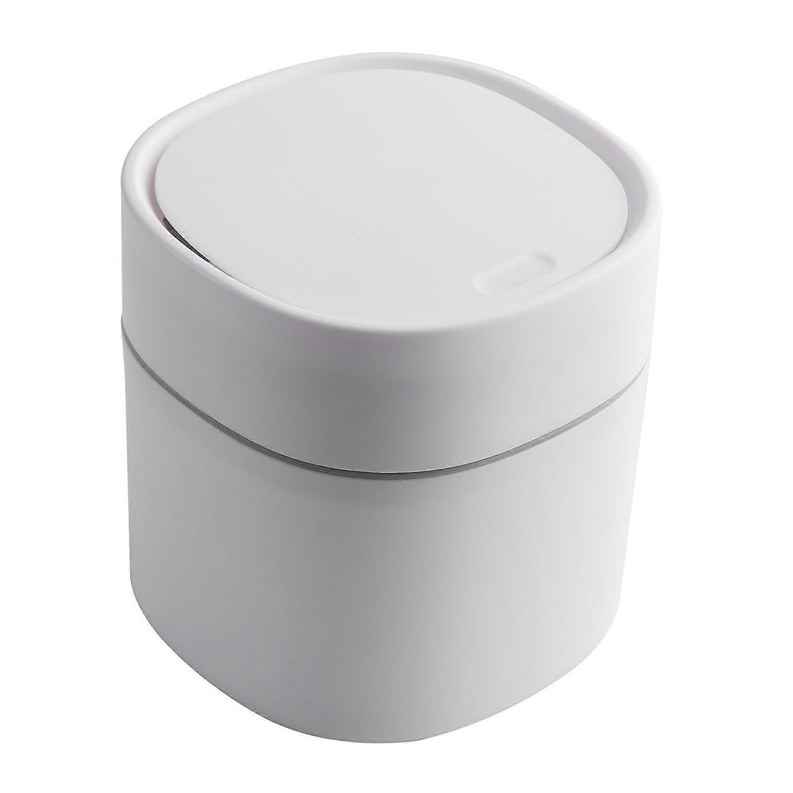 Desktop Trash Can Plastic with Lid Mini Small for Dining Table Desk Home Office for Clutter Storage