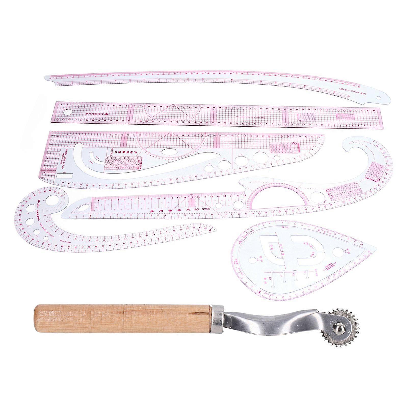 7pcs Sewing Ruler Set French Curve Pattern Making Ruler Kit for Beginners Tailors Designers