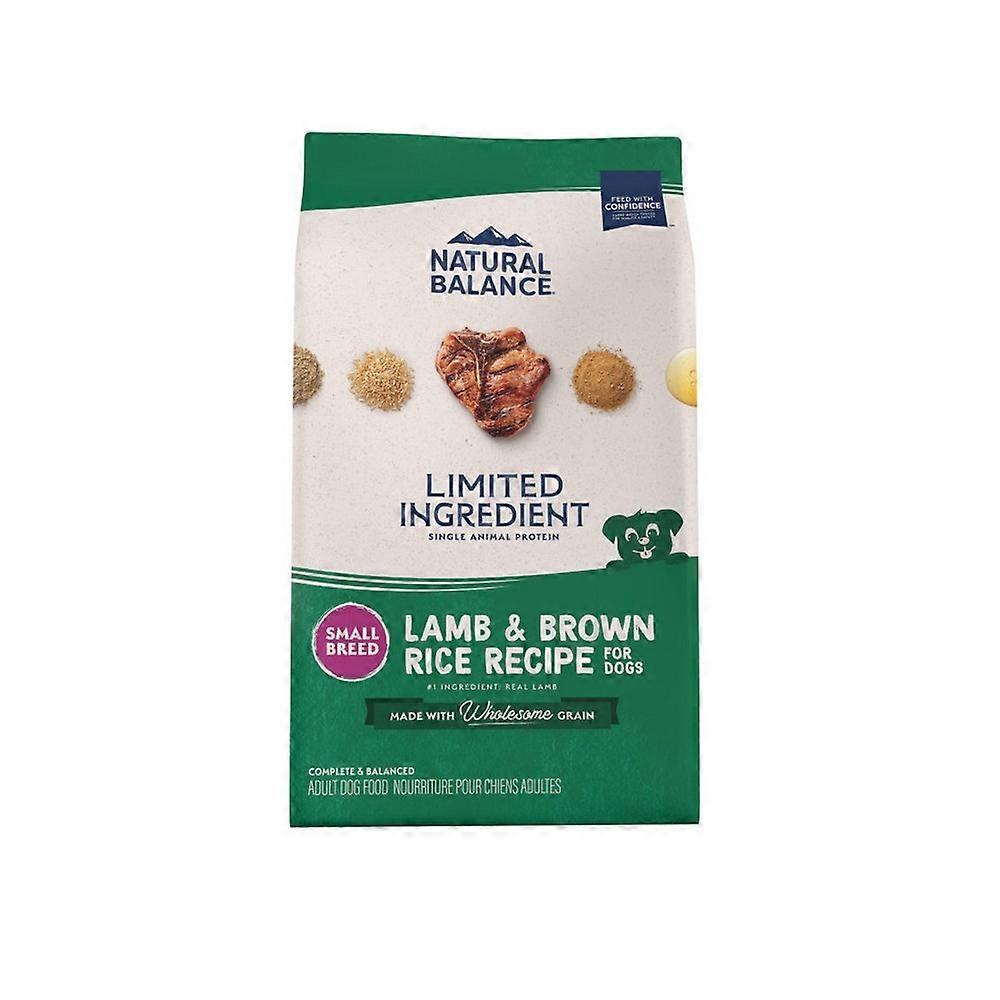Natural Balance宠物食品有限成分小型犬干狗粮,羊肉和糙米,4磅