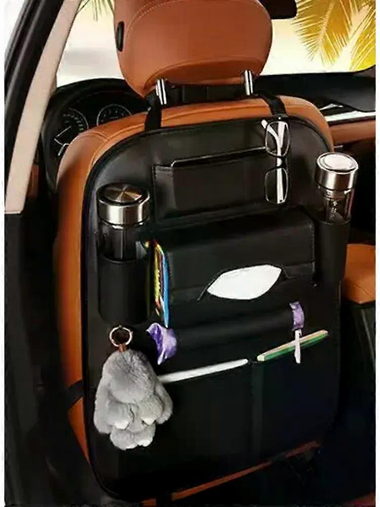 2024 New Car Seat back Storage Organizer Bag Universal PU Leather Multifunction Storage Box Stowing Tidying Pocket Auto Styling