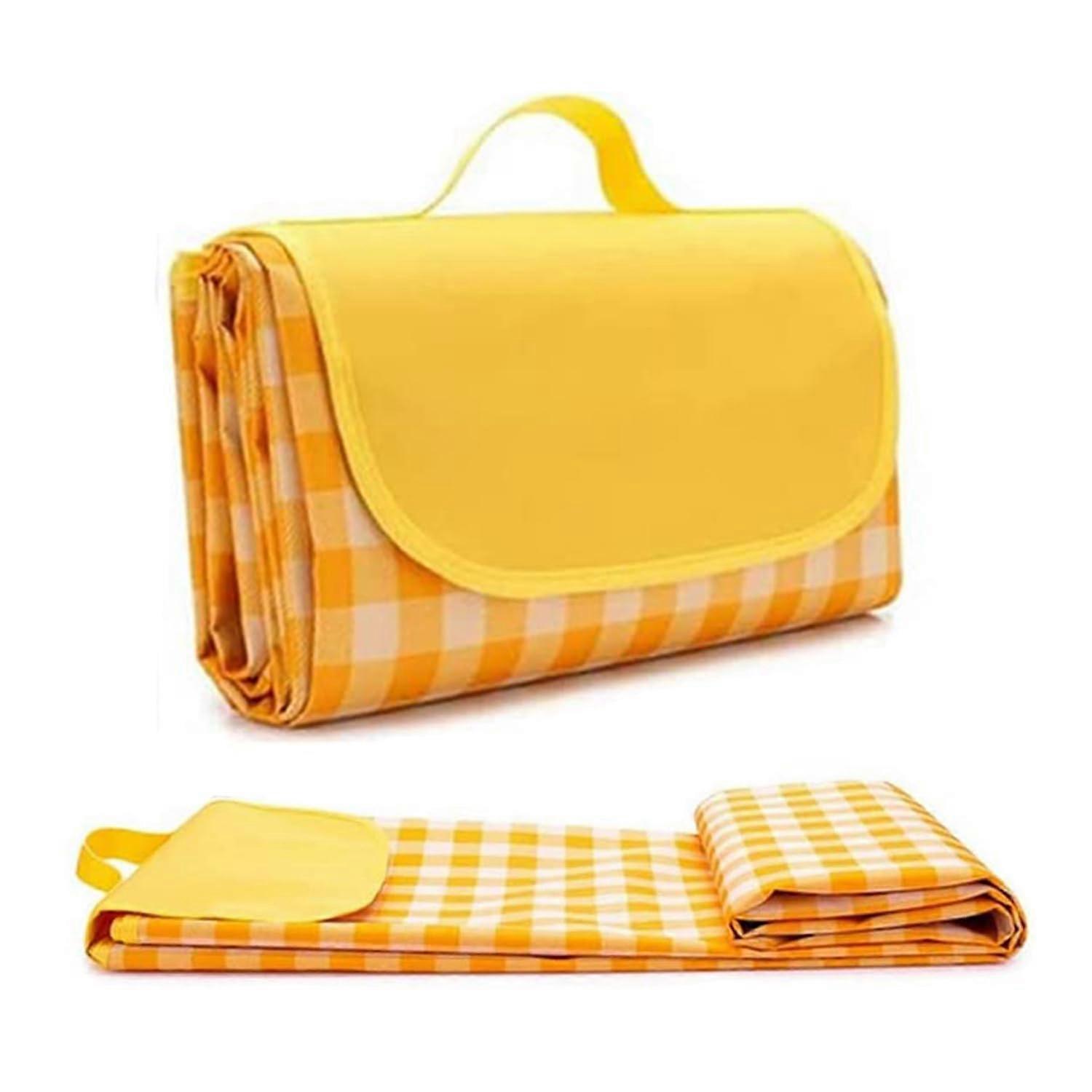 Extra Large Foldable Picnic Blanket with Pillow, 80"×80" Washable Outdoor Beach Blanket for Grass - CDian-0001