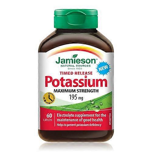 Jamieson Vitamins Maximum Strength Potassium Timed Release,195 Mg,60 Caplets