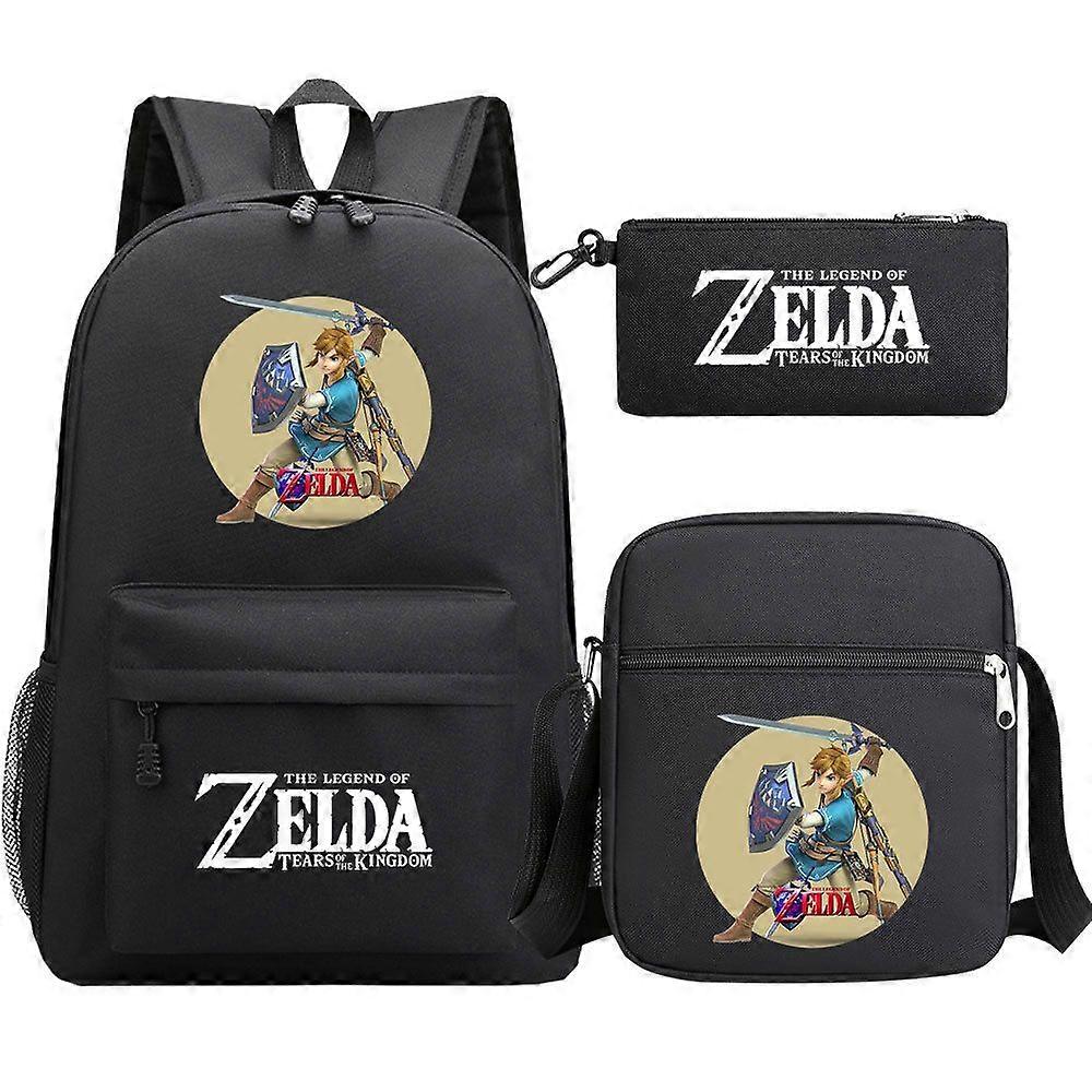 Kingdom Of Zelda Tears Of The Game Printed Teenage Student Schoolbag: Three-piece Men's And Women's Shoulders Backpack