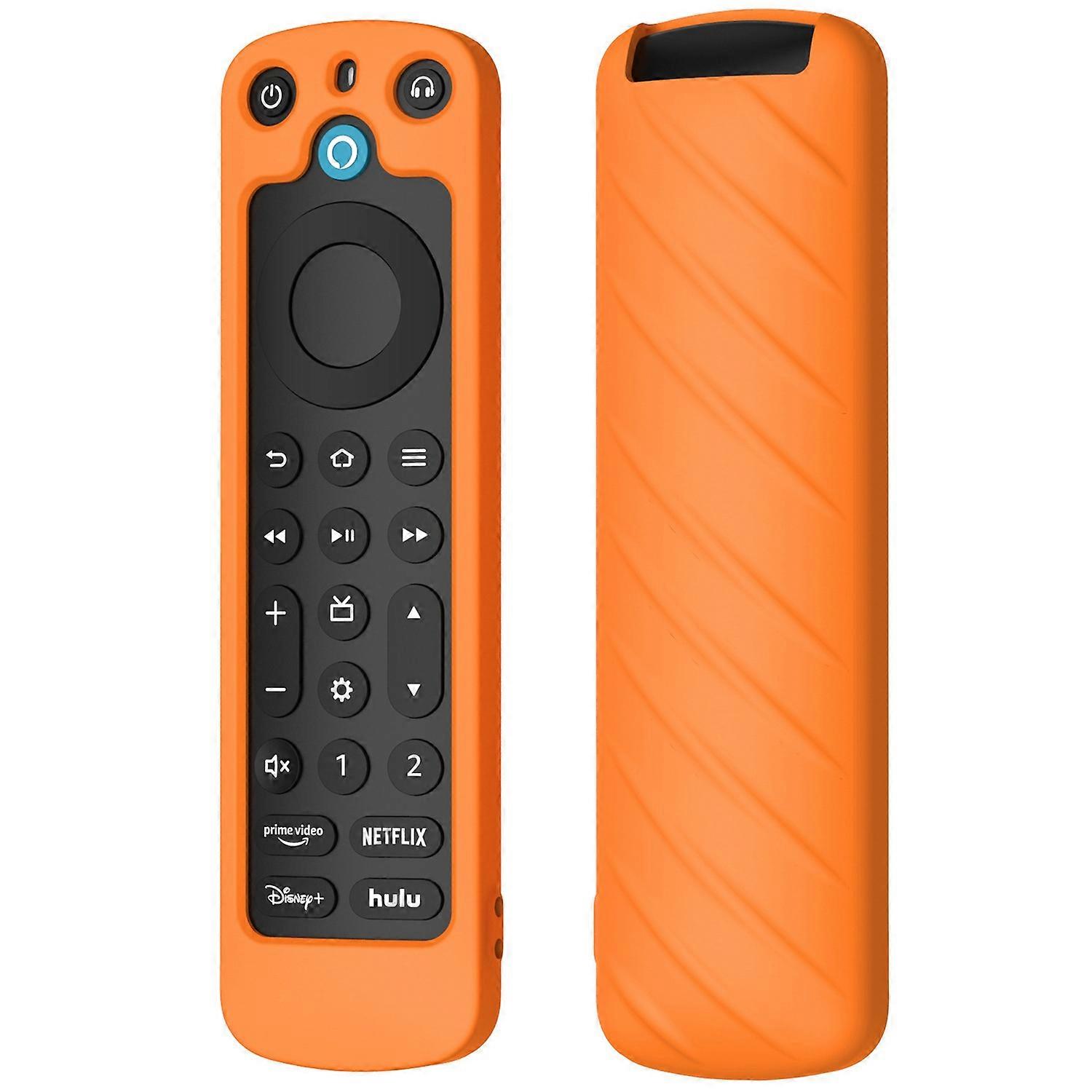 For Amazon Alexa Voice Remote Pro Liquid Silicone Case Remote Controller Protective Cover-Orange