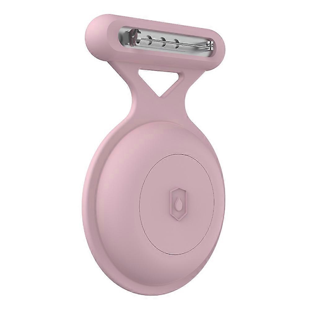 Protective Case for AirTag Silicone Waterproof GPS Tracker Cover with Brooch Pin-Pink