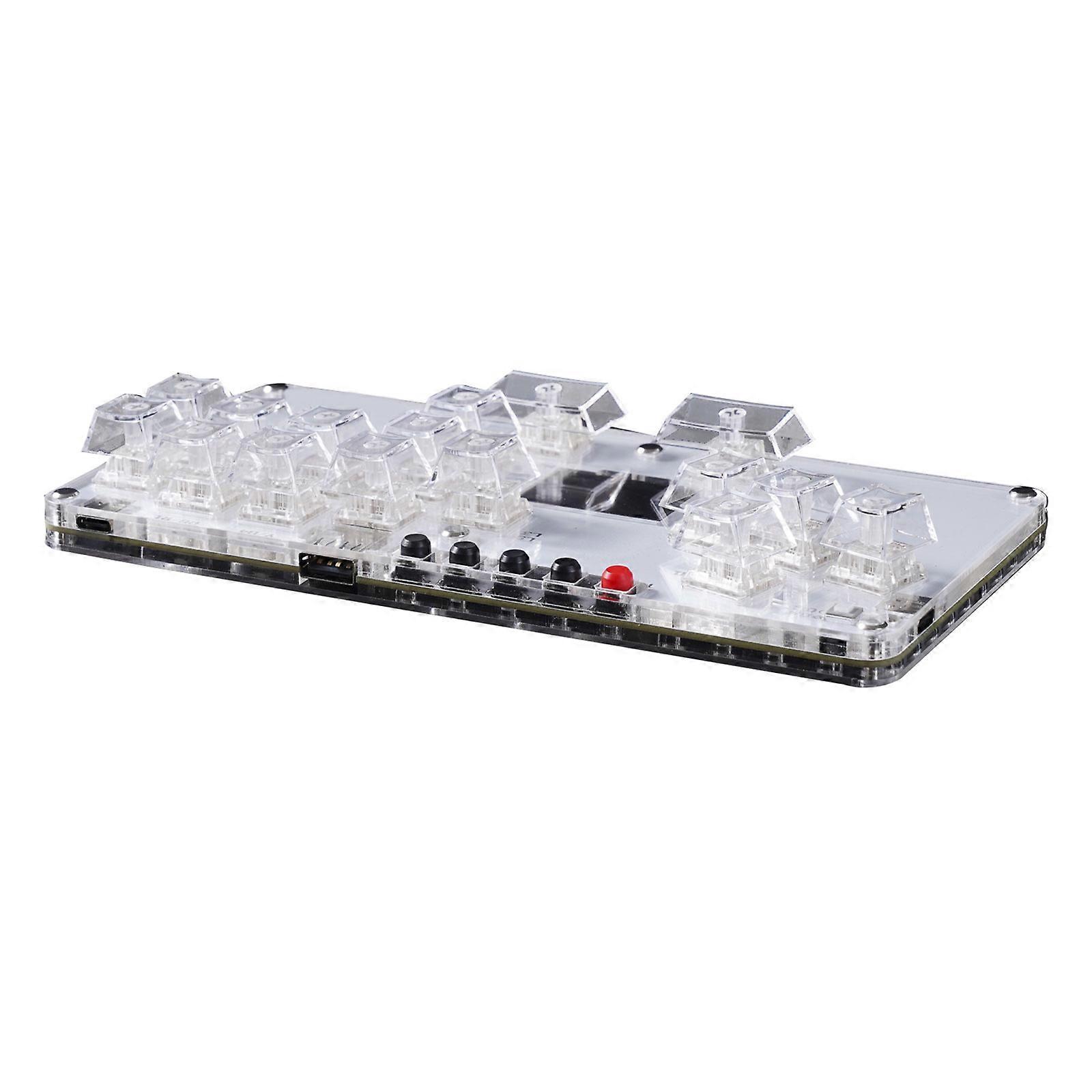 Arcade Controller Street Fight Gaming Tastatur mit Lichtanzeige All Button Leverless Controller Arcade Stick Weiß