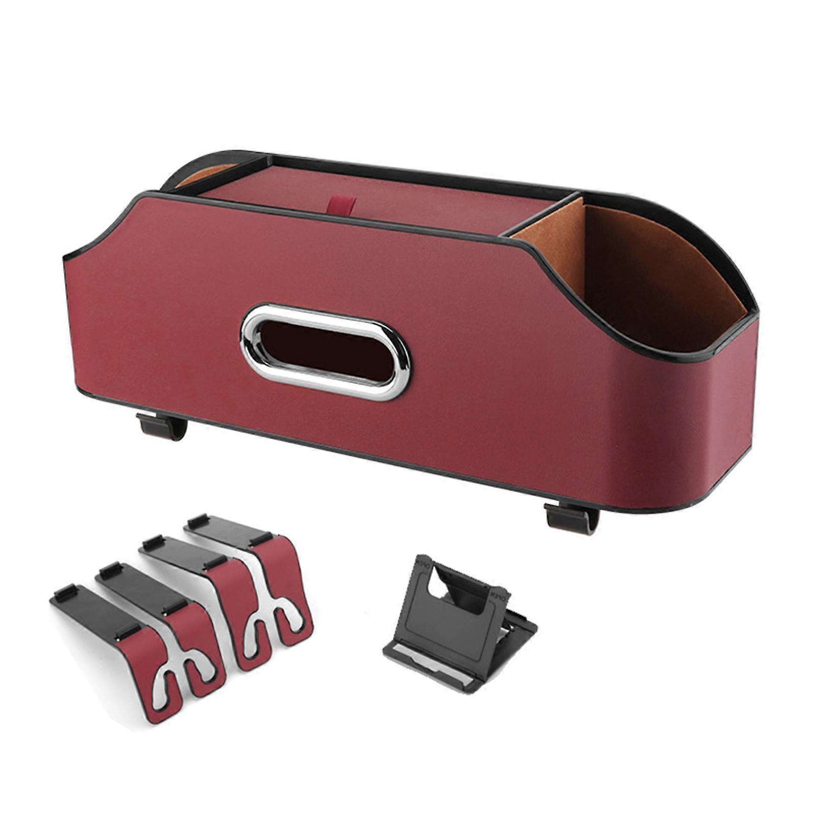 Car Headrest Backseat Organizer Partition Design Multi-functional Storage Box With Cup Holder Tissue Box Hook