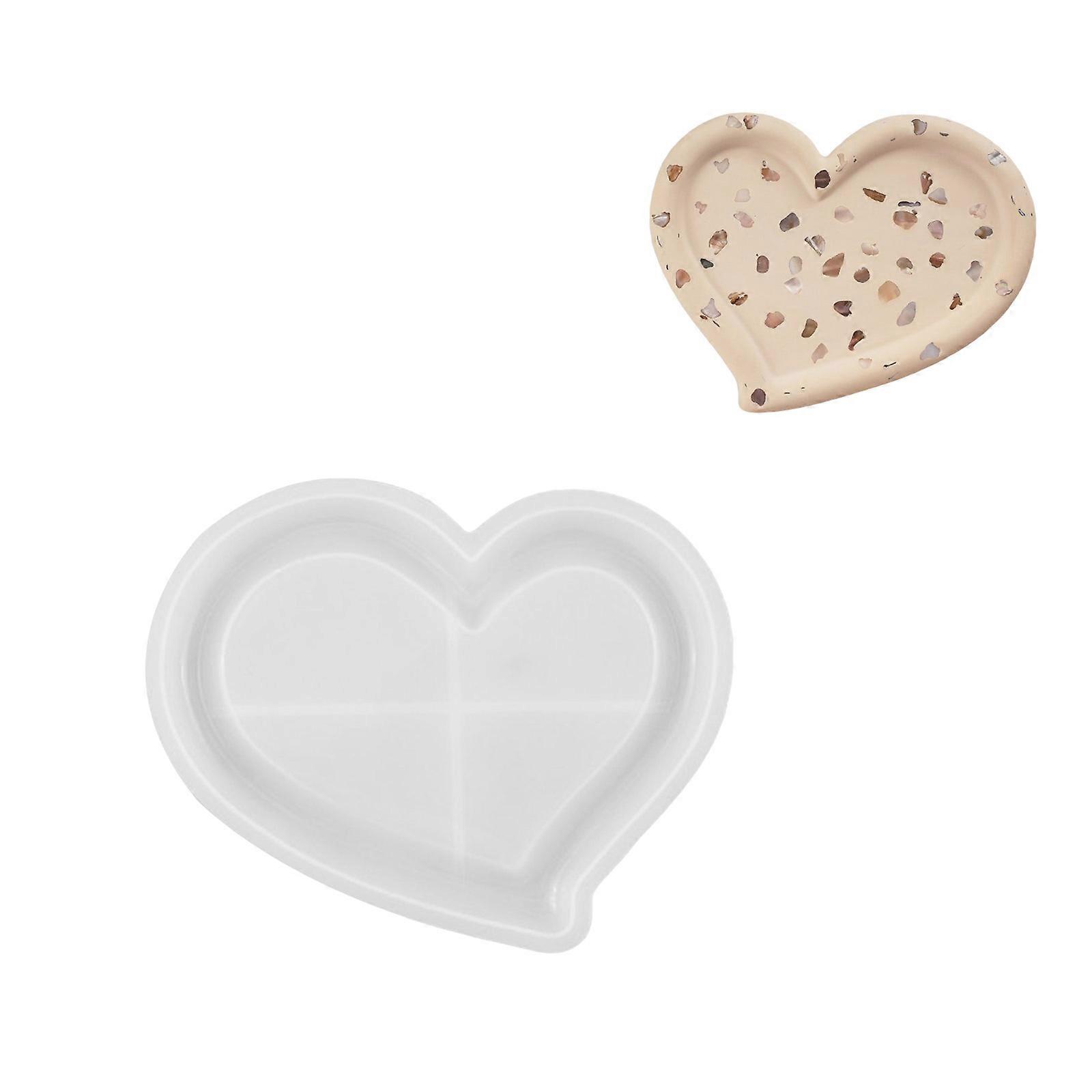 Creative Heart Shape Silicone Mold for Resin Plaster and Cement Trays Home Decorative Crafting Tool Silicone Texture  S