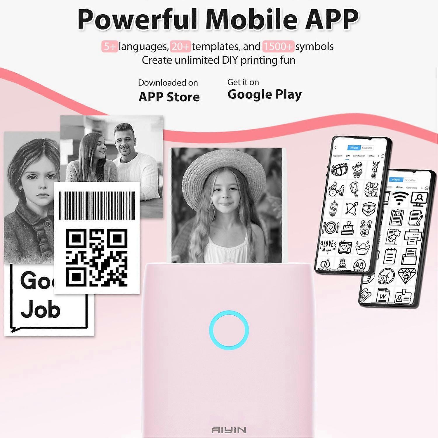Q2 Mini Pocket Printer Portable Thermal Instant Photo Printing 203dpi BT Wireless Label Maker Machin