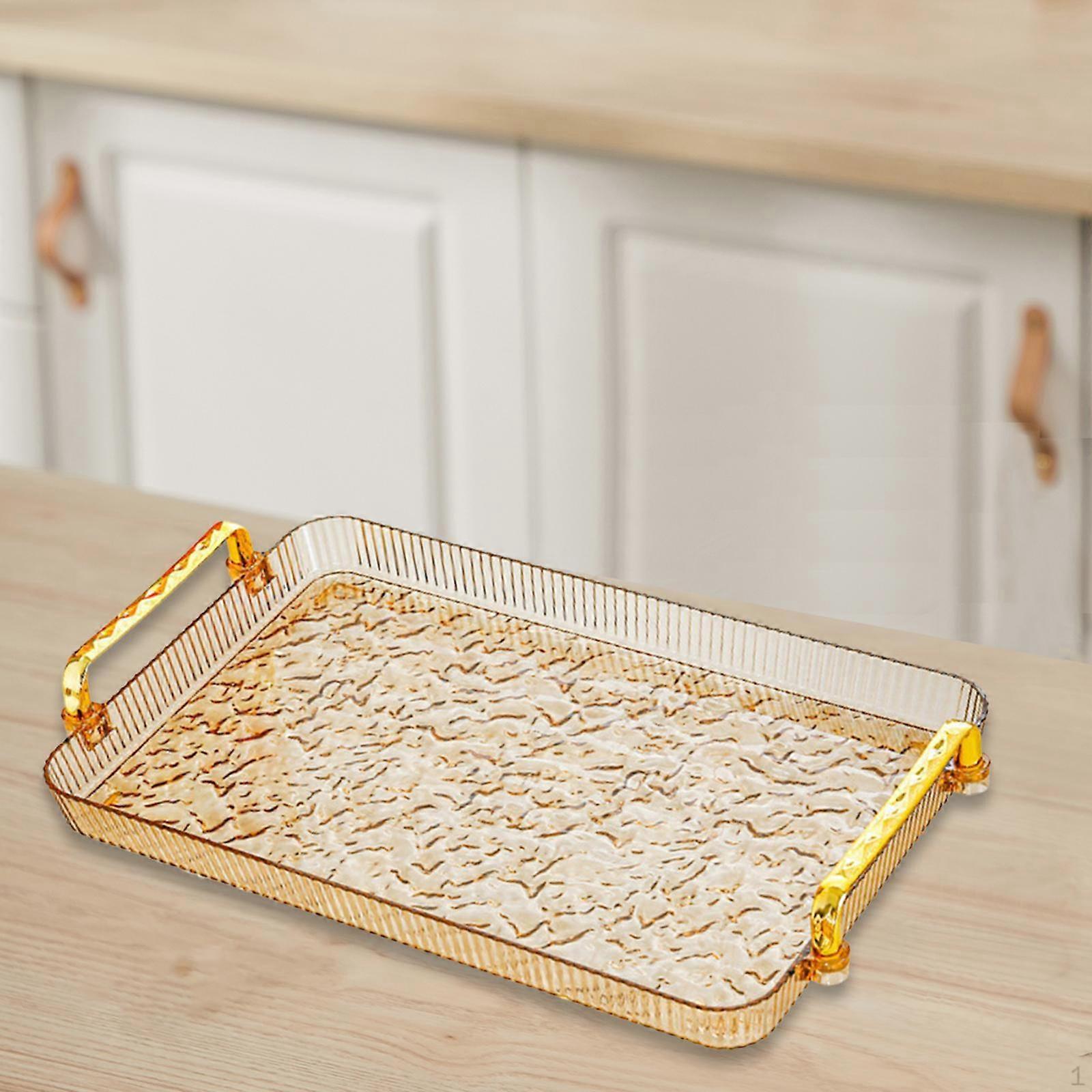 Bathroom Tray,Dessert Plate with Handle,Rectangular Serving Tray,Hotel Dinner Breakfast