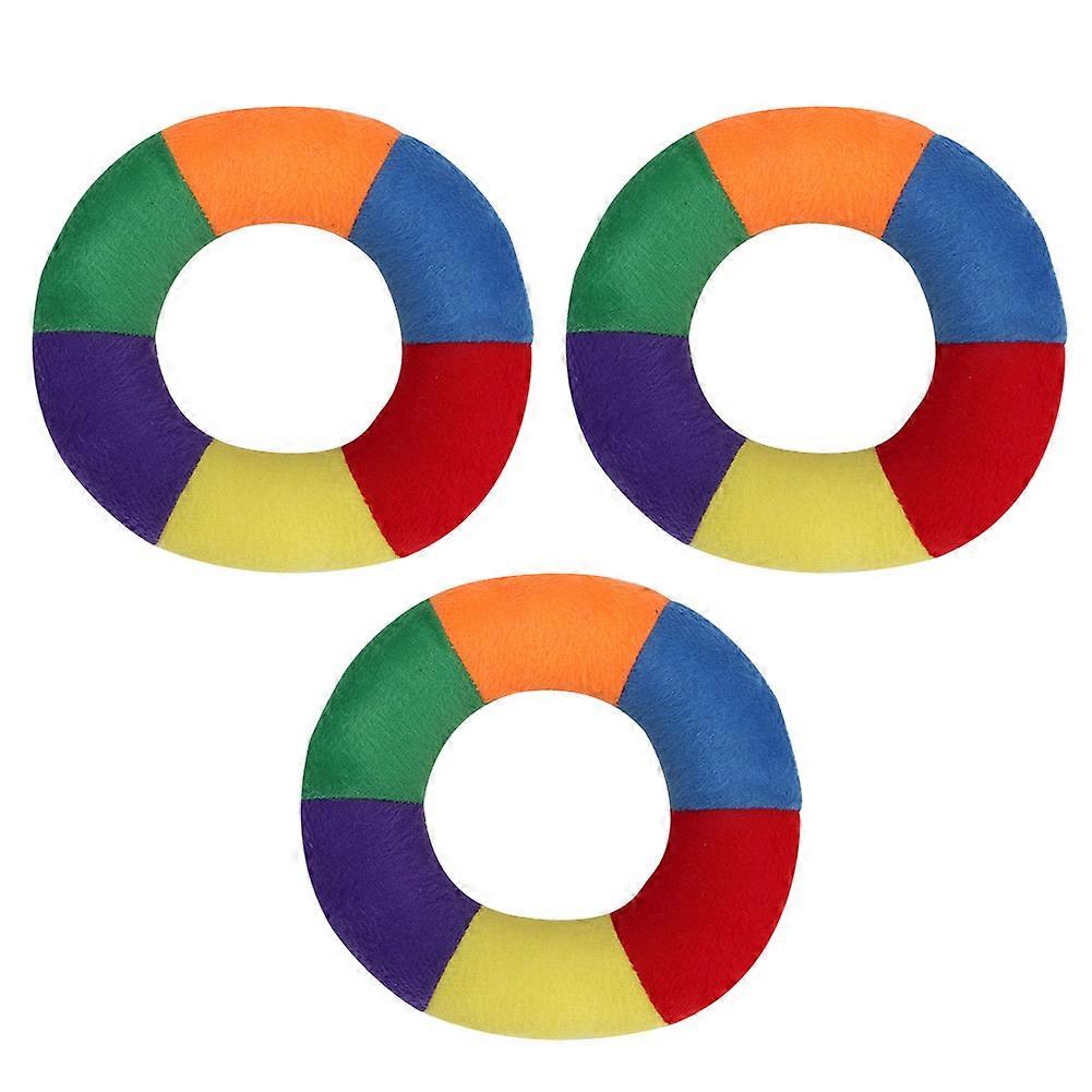 3PCS Donut-Shaped Plush Chew Toys for Small Dogs, Soft Material, Durable Design, Ideal for Dental Health