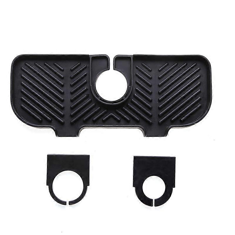 Extra-Large Silicone Faucet Mat, Dish Sponge Holder Kitchen Sink Accessory Ensures Fast Drainage, Adjustable Size Sink Splash Guard For Countertop