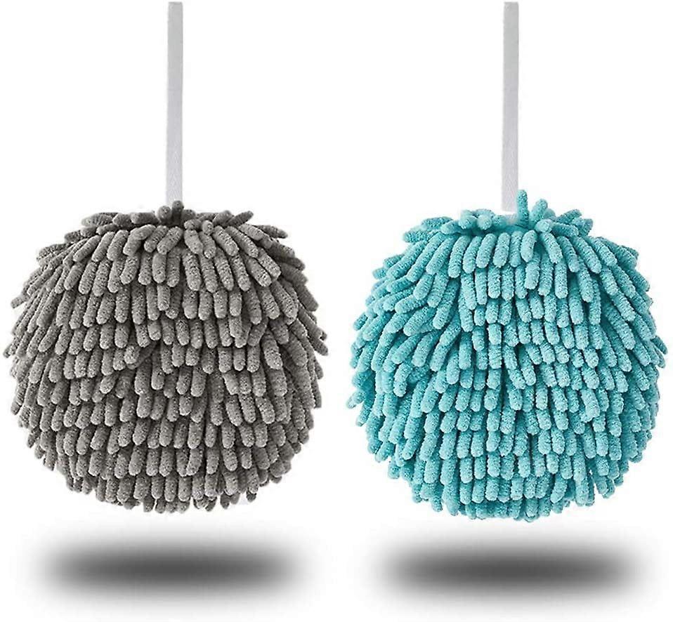 Fuzzy Ball Towels Set for Quick Hand Drying (Set of 2)