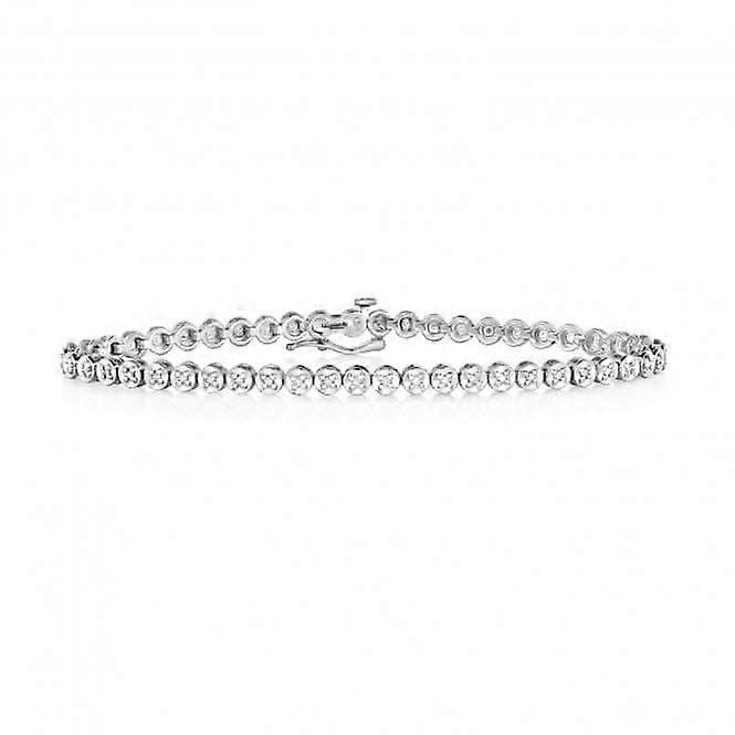 Diamond Jewellery 9ct White Gold Diamond Tennis Bracelet BD013W