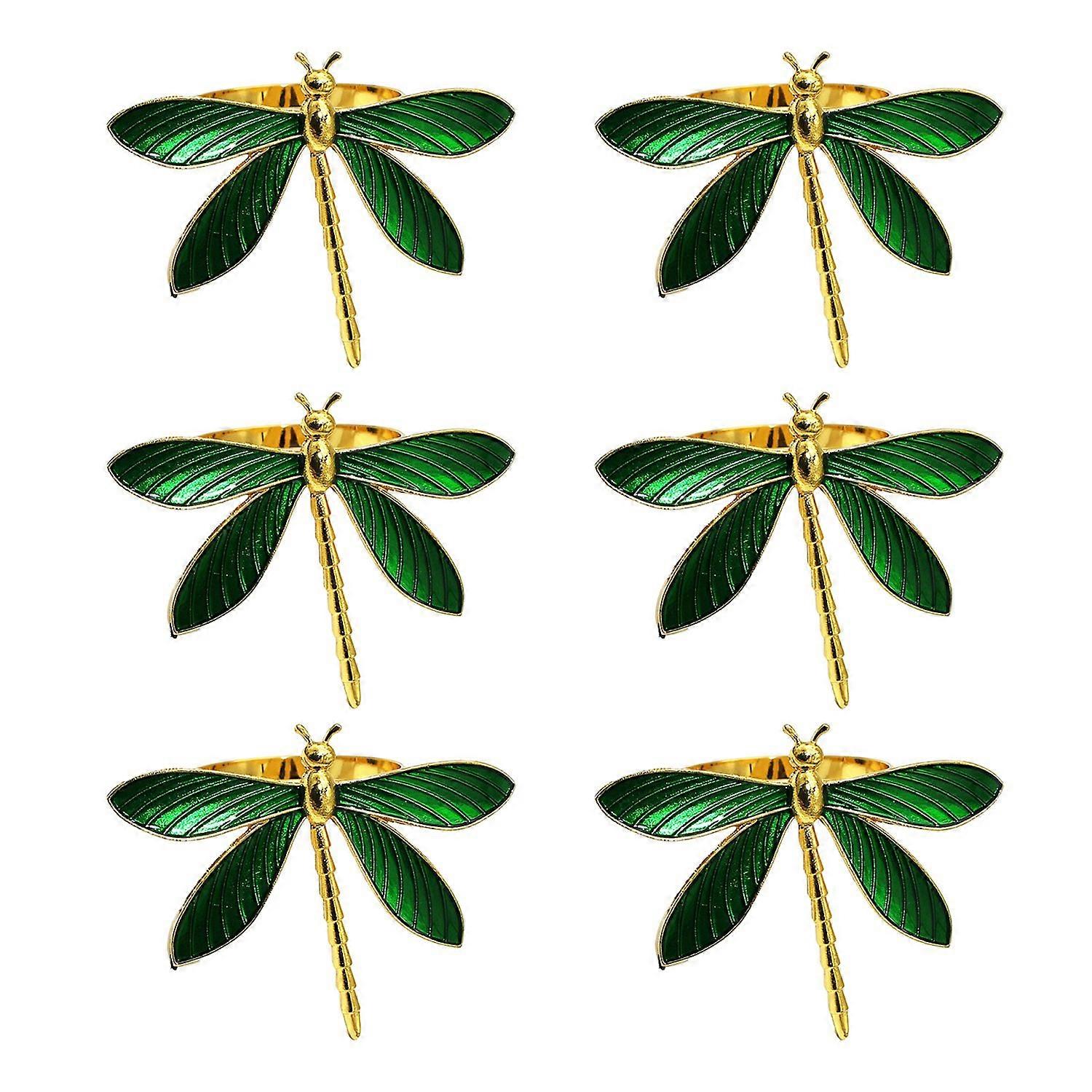 Dragonfly Napkin Ring Metal Springtime Napkin Holder Green Dragonfly Napkin Ring for Table Settings
