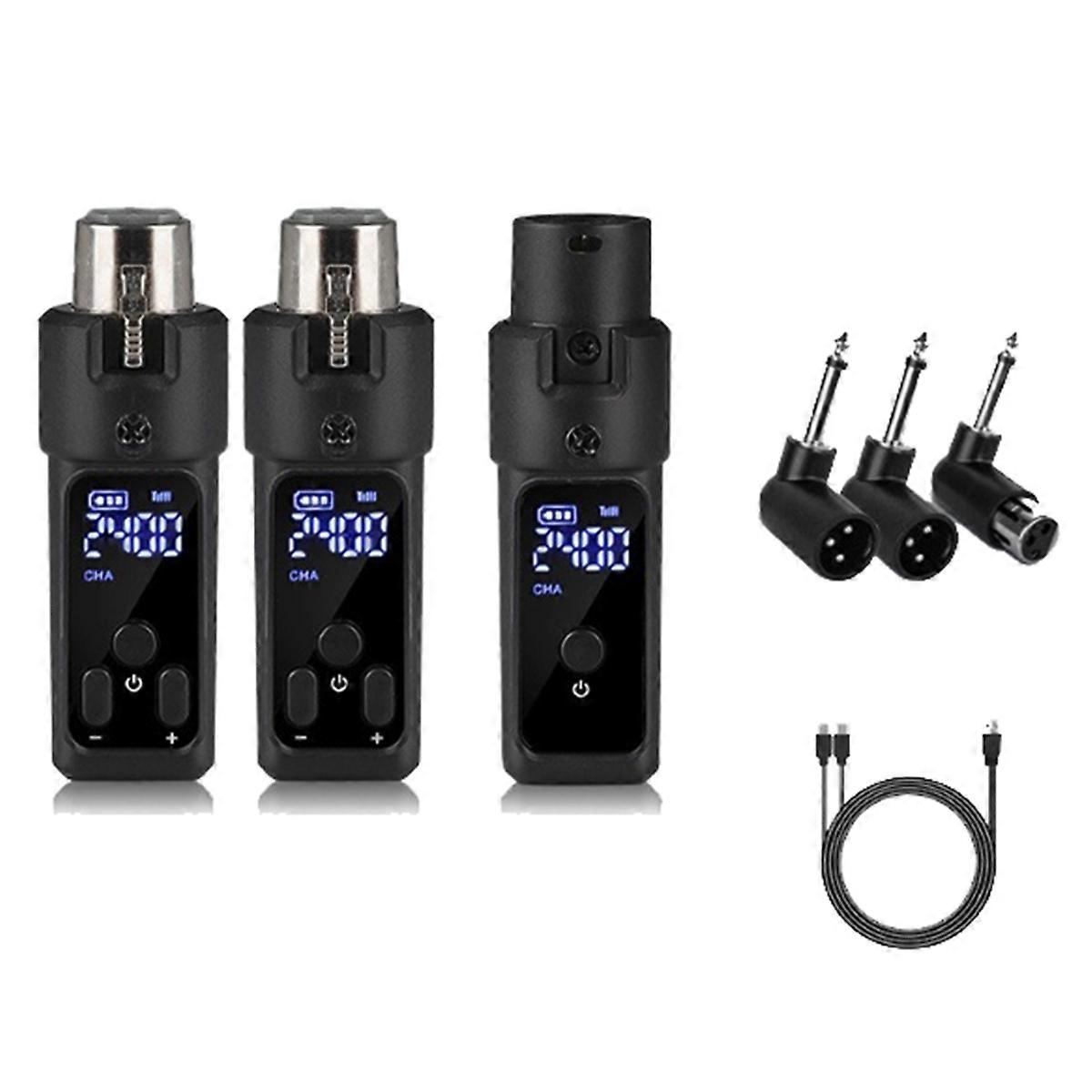 2,4 G XLR-Adaptersystem Drahtloser Mikrofonsenderempfänger, geeignet für dynamisches Mikrofon, Gitarren-Audio-Mixer