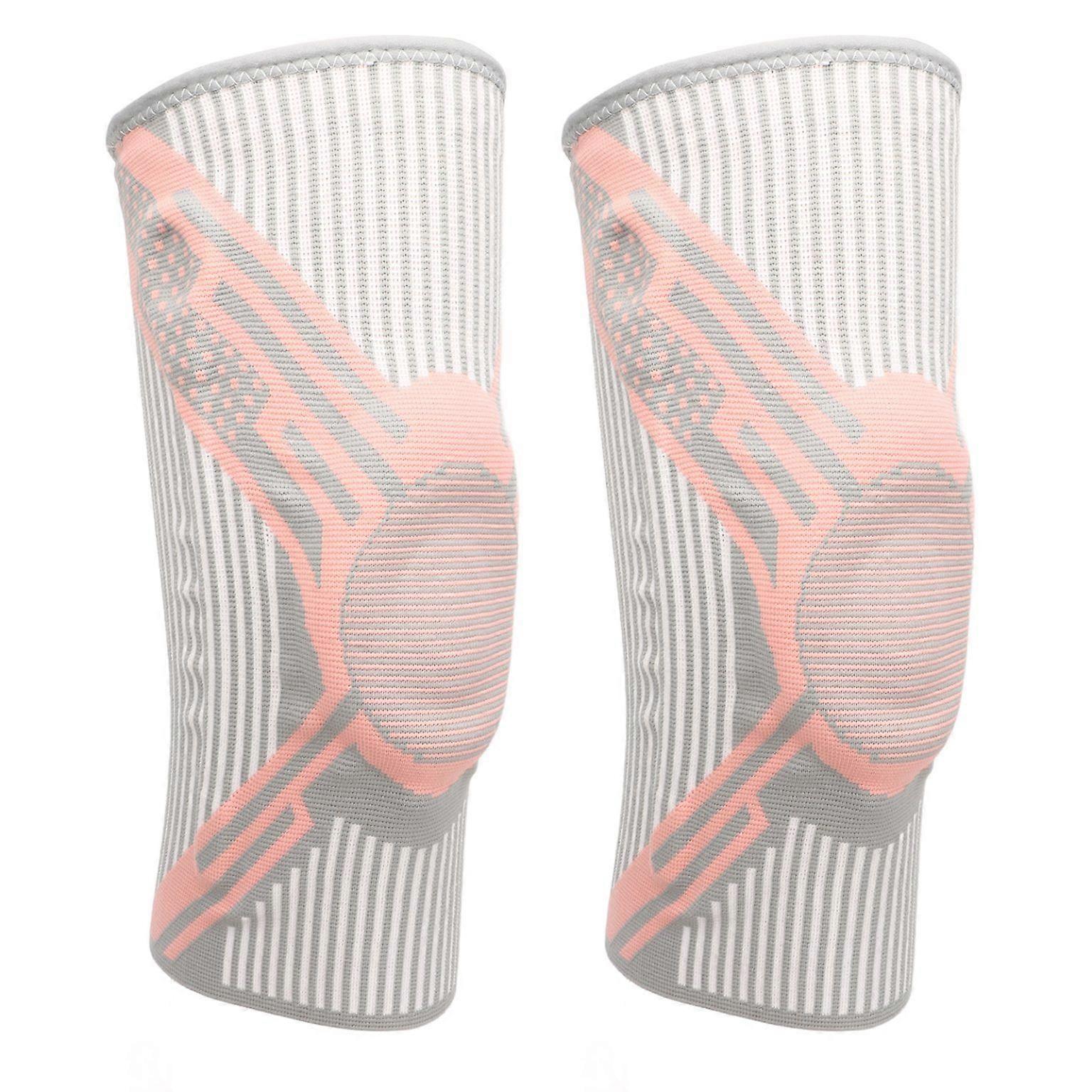 Silicone Knee Brace - 1 Pair of Nylon Knitted Spring Support for Enhanced Comfort
