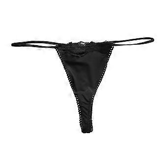 Mujer Sexy Encaje Floral Tanga Tanga Lencería Tanga Espalda Tanga Bragas Tanga Tanga Corto Floral Tirantes Tangas Ropa Interior Negro M